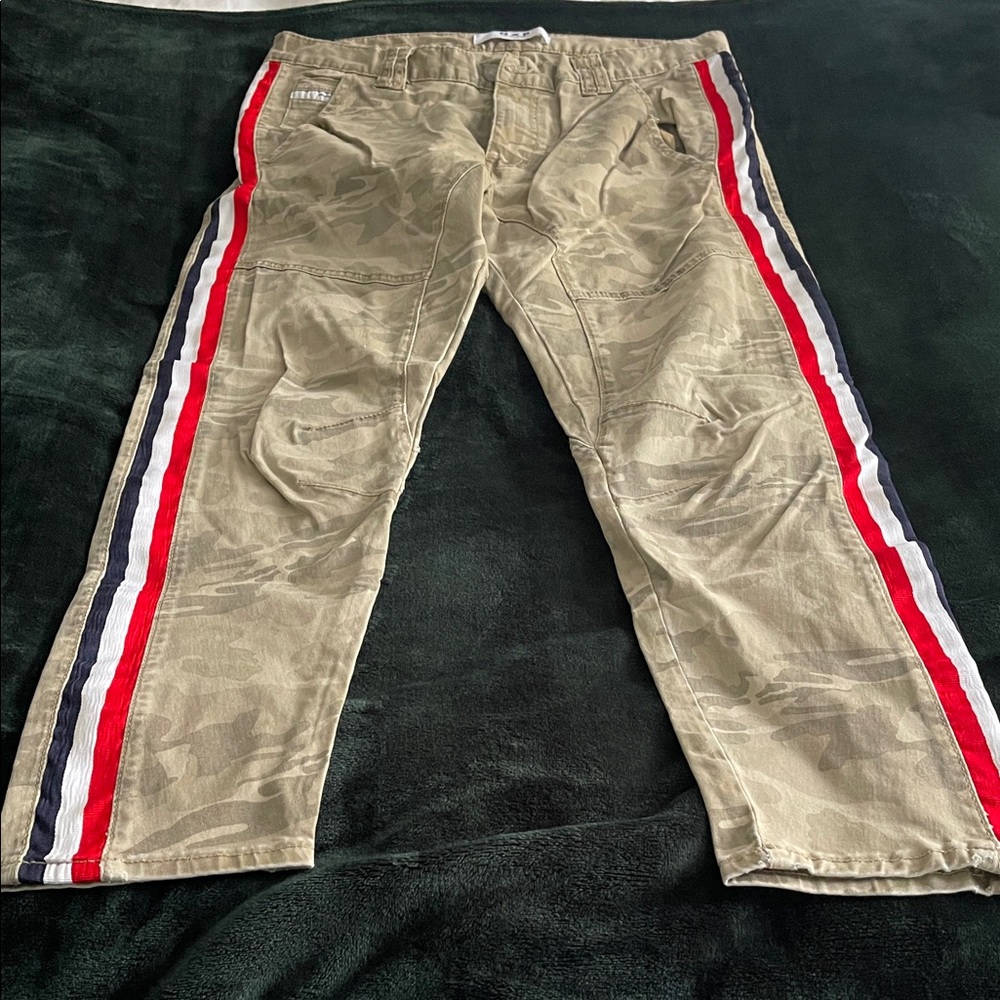 Stylish Men's Cargo Pants with Red and Blue Accents